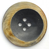 Tipsy Black/Brown Horn Button 1-1/4"  # 66H31