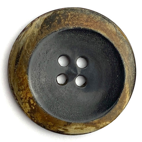 Tipsy Black/Brown Horn Button 1-1/4"  # 66H31