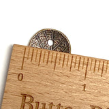 Leaf Round Button Oxidized Brass Plate 17mm / 11/16" from Tierra Cast  #6559-27