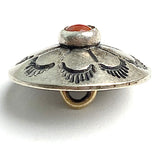 Desert Primrose 3/4" Concho Button, with "Coral" Stone  #SW-222