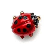 Ladybug Tiny Metal Handpainted Artisan Button 1/4" by Susan Clarke