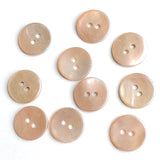 Re-Stocked, 11/16" Pale Pink Pearl Shell 18mm 2-hole, Per Button  #977-D