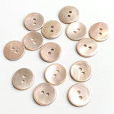 Re-Stocked, 11/16" Pale Pink Pearl Shell 18mm 2-hole, Per Button  #977-D