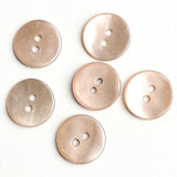 Re-Stocked, 11/16" Pale Pink Pearl Shell 18mm 2-hole, Per Button  #977-D