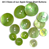 Re-Stocked, 7/8" Apple Green Pearl Shell 2-hole 23mm Button, # 479-D