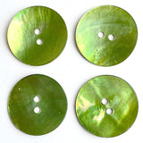 11/16" Apple Green Pearl Shell 2-hole Button, 4 for $5.50   #964-D