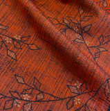 Rust with Branches Vintage Kimono Wool Blend from Japan By the Yard  #624