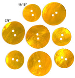 11/16" Golden Yellow Pearl Shell 2-hole Button, 4 for $5.50   #905D