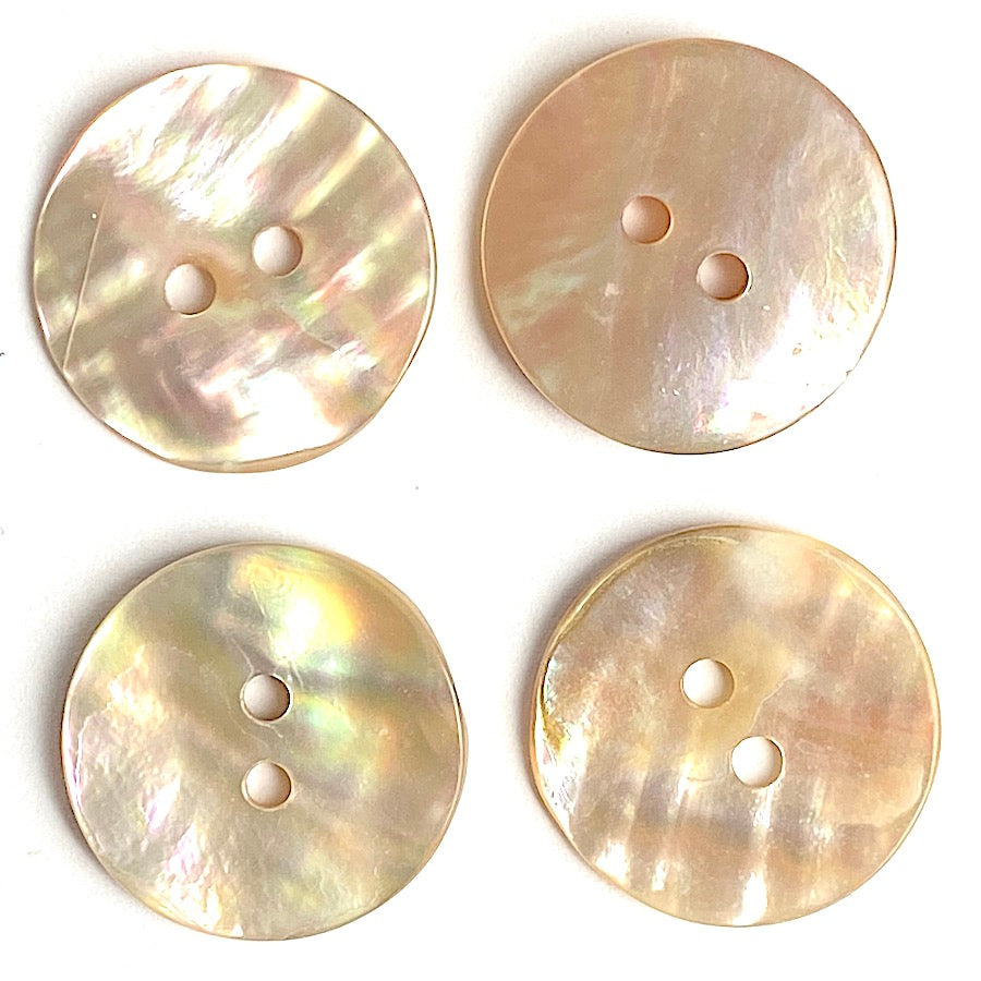 Beige Shell Button Golden Beige Rainbow Natural Abalone 7/8