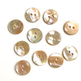 1/2" Golden Beige Abalone 2-hole Button, Pack of 10  #877D
