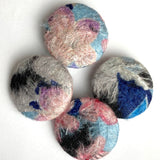 SALE Large Artisan Fabric Covered Buttons; Set of 4,  1-1/4"  #OT-73