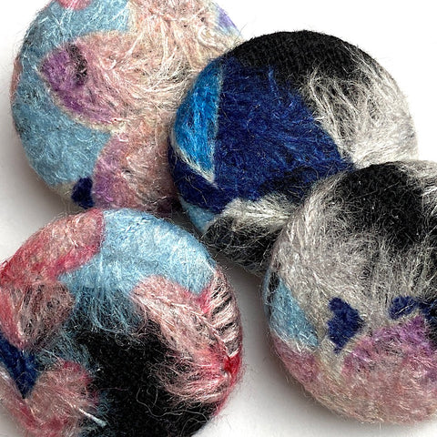 SALE Large Artisan Fabric Covered Buttons; Set of 4,  1-1/4"  #OT-73