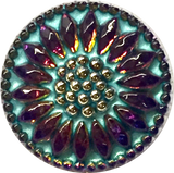 Ruby Turquoise Czech Glass Daisy 18mm 3/4" # CZ-110