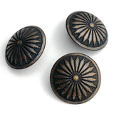 Mesa Sunflower Dark Brass/Black No-Shine Old Look Concho Button 5/8", #SW-83