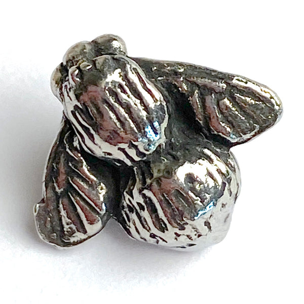 Bee Button, 1/2" Pewter, 12mm, from Green Girl Studios #G338