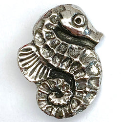 Seahorse Button, 7/8" Pewter from Green Girl Studios #314
