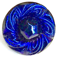 LAST ONE, Black, Purple, Metallic Sapphire Czech Swirl-Flower 1/2" 13mm  #CZ 188