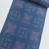 SALE Blue Handweave Ikat Vintage Kimono Silk Tsumugi By the Yard  #169