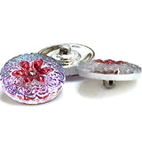 Magenta + Pink Arabian Star Glass Button 3/4" #CZ 185