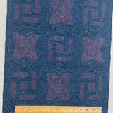 SALE Blue Handweave Ikat Vintage Kimono Silk Tsumugi By the Yard  #169
