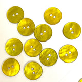 Vibrant Yellow-Green 11/16" Pearl Shell 2-hole Button, Pack of 4   #300903-D