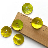 Vibrant Yellow-Green 11/16" Pearl Shell 2-hole Button, Pack of 4   #300903-D