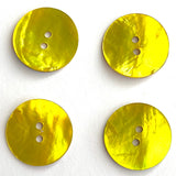 Vibrant Yellow-Green 1" Pearl Shell 2-hole Button, $2.50 each  #360097-D