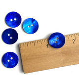 5/8" Cobalt Blue Pearl Shell 2-hole Button, 6 for $7.20   #280843-D