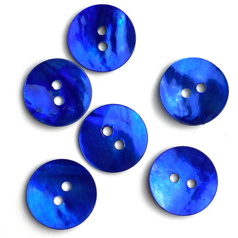 5/8 Cobalt Blue Pearl Shell 2-hole Button, 6 for $7.20 #280843-D – The  Button Bird
