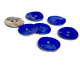 5/8" Cobalt Blue Pearl Shell 2-hole Button, 6 for $7.20   #280843-D