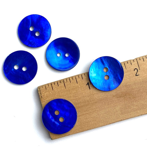Teal Blue Dark Bright 11/16 Pearl Shell 2-hole Button, 4 for $5.50 #9 –  The Button Bird