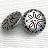 Circles Around Flower Nickel Silver Concho Button, 18mm /  11/16"  #SWC-121
