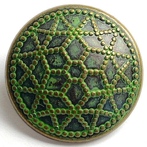 Green Star Polygon 1" Metal Domed Button at Buttonbird