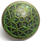 Green Star Polygon Brass Button 1" 25mm   #SWC-125