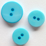 Aqua Blue with White Dots or Plain Aqua Button 9/16" or 11/16"