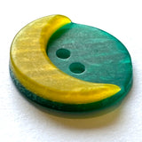 Crescent Moon, Yellow with Green Sky 13/16"    #1509