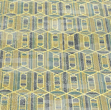 Kiwi Geometry Hexagon Print Silk from Japan, By the Yard   #283
