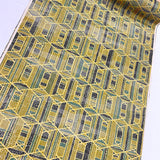 Kiwi Geometry Hexagon Print Silk from Japan, By the Yard   #283