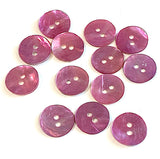 1/2" Rustic Pink Lilac Pearl Shell 2-hole, Pack of 6 Buttons    #184-D-6