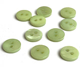 3/8" Pastel Green River Shell 2-hole Button, 9mm, TEN for $8.50 #2245