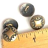 Small 1/2" Brass Concho Button Four Directions  #SW-7