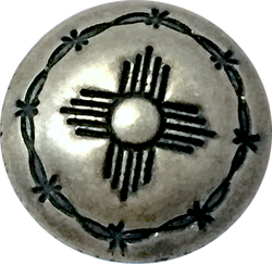 zia symbol concha silver button 5/8