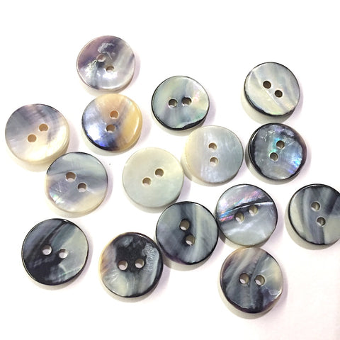Mermaid's Indigo 5/8" Blue Mussel Shell Buttons, Pack of 9   #2392