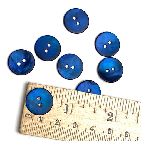 Indigo/Navy Velvet Agoya Shell 5/8 2-hole Button, Pack of 8 for