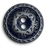 SALE Blue-Black 5/8" 2-hole Metal Button #SWC-93