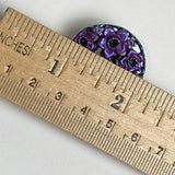 Purple Daffodils Metal Art Button by Susan Clarke 1-1/8"