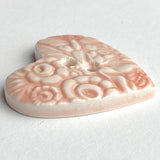 Heart, Pink Butterfly Flower Art Stone Button by Susan Clarke, 1-1/2" #SC-1046