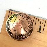 Copper Coin Indian Head Penny 1888-1908 Concho Button 3/4", genuine. #SW-56