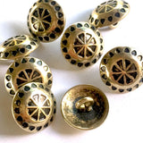 Small Brass Concho Button w. 'Wreath' Design 1/2"  #SW-8