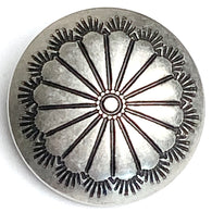 Re-Stocked, Southwest Sunflower Button 13/16", Nickel Silver Shank Back Made in USA  #SW-23